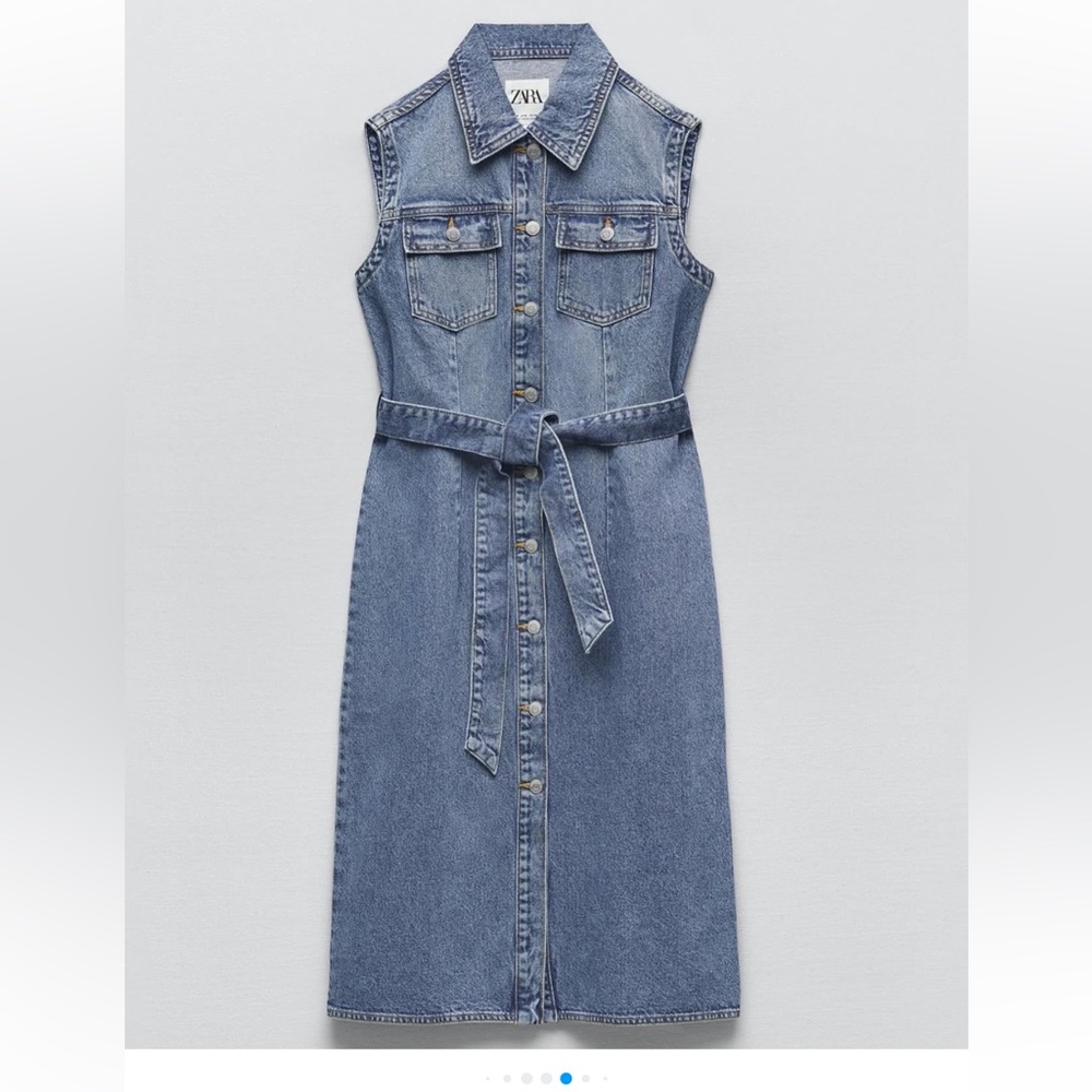 NWT Zara Denim Sleeveless Doro Dress Size Small! - Picture 4 of 11